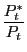 $ \dfrac{ P_{t}^{\ast}}{P_{t}}$