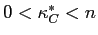 $ 0<\kappa_{C}^{\ast}<n$
