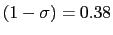 $ (1-\sigma)=0.38$