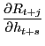 $\displaystyle \frac{\partial R_{t+j}}{\partial h_{t+s}}$