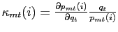 $ \kappa_{mt}(i)=\frac{\partial p_{mt}(i)}{\partial q_{t}} \frac{q_{t}}{p_{mt}(i)}$