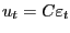 $\displaystyle u_{t}=C\varepsilon_{t}$