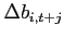 $\Delta b_{i,t+j}$