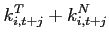 $\displaystyle k_{i,t+j}^{T}+k_{i,t+j}^{N}$
