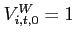 $V_{i,t,0}^{W} = 1$