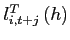 $l_{i,t+j}^{T}\left(h\right) $
