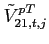 $\displaystyle \tilde{V}_{21,t,j}^{pT}$