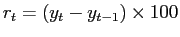 $ r_{t} =(y_{t}-y_{t-1})\times100$