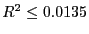 $ R^{2}\le0.0135$