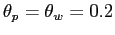 $ \theta_{p} = \theta_{w} = 0.2$