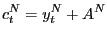 $\displaystyle c_{t}^{N} =y_{t}^{N} +A^{N}$