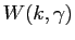 $ W(k,\gamma)$