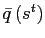$ \bar{q}\left( s^{t}\right) $