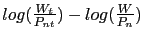 $ log(\frac{W_{t}}{P_{nt}})-log(\frac{W}{P_{n}})$