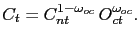 $\displaystyle C_{t}= C_{nt}^{1-\omega_{oc}} \, O_{ct}^{\omega_{oc}}.$