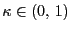 $ \kappa\in(0, \, 1)$
