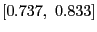 $ \left[ 0.737,\text{ }0.833\right] $