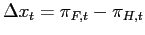 $ \Delta x_{t}=\pi _{F,t}-\pi _{H,t}$