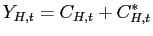 $\displaystyle Y_{H,t}=C_{H,t}+C_{H,t}^{*}$