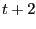 $ t+2$