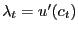 $ \lambda_{t}=u^{\prime}(c_{t})$