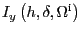 $ I_{y}\left( h,\delta,{\Omega}^{\mathrm{i}}\right) $