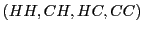 $ (HH,CH,HC,CC)$