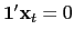 $ \mathbf{1}^{\prime}\mathbf{x}_{t}=0$