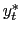 $ y^{*}_{t}$