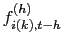 $ f _{i(k),t-h}^{(h)}$