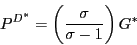 \begin{displaymath} \begin{array}
[c]{l}
(13)\,\,P^{D\ast}\,\,=\,\,\left(  {\frac{\sigma\ast}{\sigma\ast-1}} \right)
\,G\ast\\
\end{array}\end{displaymath}