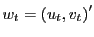$ w_{t}=\left( u_{t},v_{t}\right) ^{\prime}$