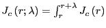$ J_{c}\left( r;\lambda\right) =\int_{r}^{r+\lambda}J_{c}\left( r\right) $