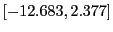 $ \left[ -12.683,2.377\right] $
