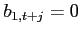 $b_{1,t+j}=0$