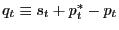 $ q_t\equiv s_t+p_t^\ast-p_t$