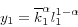 \begin{displaymath} y_1 =\overline k _1^\alpha l_1^{1-\alpha } \end{displaymath}