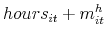 \displaystyle hours_{it}+m_{it}^{h}