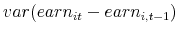  % var(earn_{it}-earn_{i,t-1})