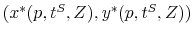  (x^{\ast}(p,t^{S},Z),y^{\ast}(p,t^{S},Z))