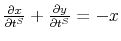  \frac{\partial x}{\partial t^{S}}+\frac{\partial y}{\partial t^{S}}=-x