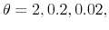  \theta=2,0.2,0.02,