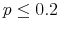  p\leq0.2