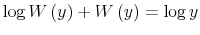  \log W\left( y\right) +W\left( y\right) =\log y