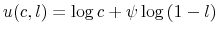 u(c,l)=\log{c}+\psi\log{(1-l})