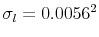 \sigma_l =0.0056^2