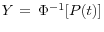 Y{\kern 1pt}={\kern 1pt}{\kern 1pt}\Phi ^{-1}[P(t)]