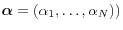 {\rm {\bm \alpha }}=(\alpha _1 ,\ldots ,\alpha _N ))