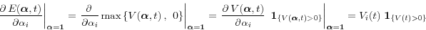 \begin{displaymath} \left. {\frac{\partial {\kern 1pt}{\kern 1pt}E({\rm {\bm \al... ...=V_i (t){\kern 1pt}{\kern 1pt}{\kern 1pt}{\bf 1}_{\{V(t)>0\}} \end{displaymath}