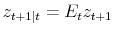 z_{t+1\vert t} = E_t z_{t+1}